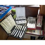 Large quantity of assorted cutlery in original boxes, inc. Newbridge Stainless Steel etc.