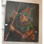 Oil on canvas portrait of Robin Hood, 30" x 25" canvas