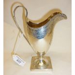 George III Adams style creamer with fine engraved decoration, hallmarked for London 1793, Peter &