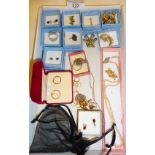 Vintage costume jewellery, earrings and brooches, etc.