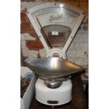 A Berkel enamelled sweet shop scales to weigh up to 1lb