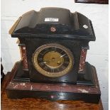 Victorian slate and marble mantle clock with French movement