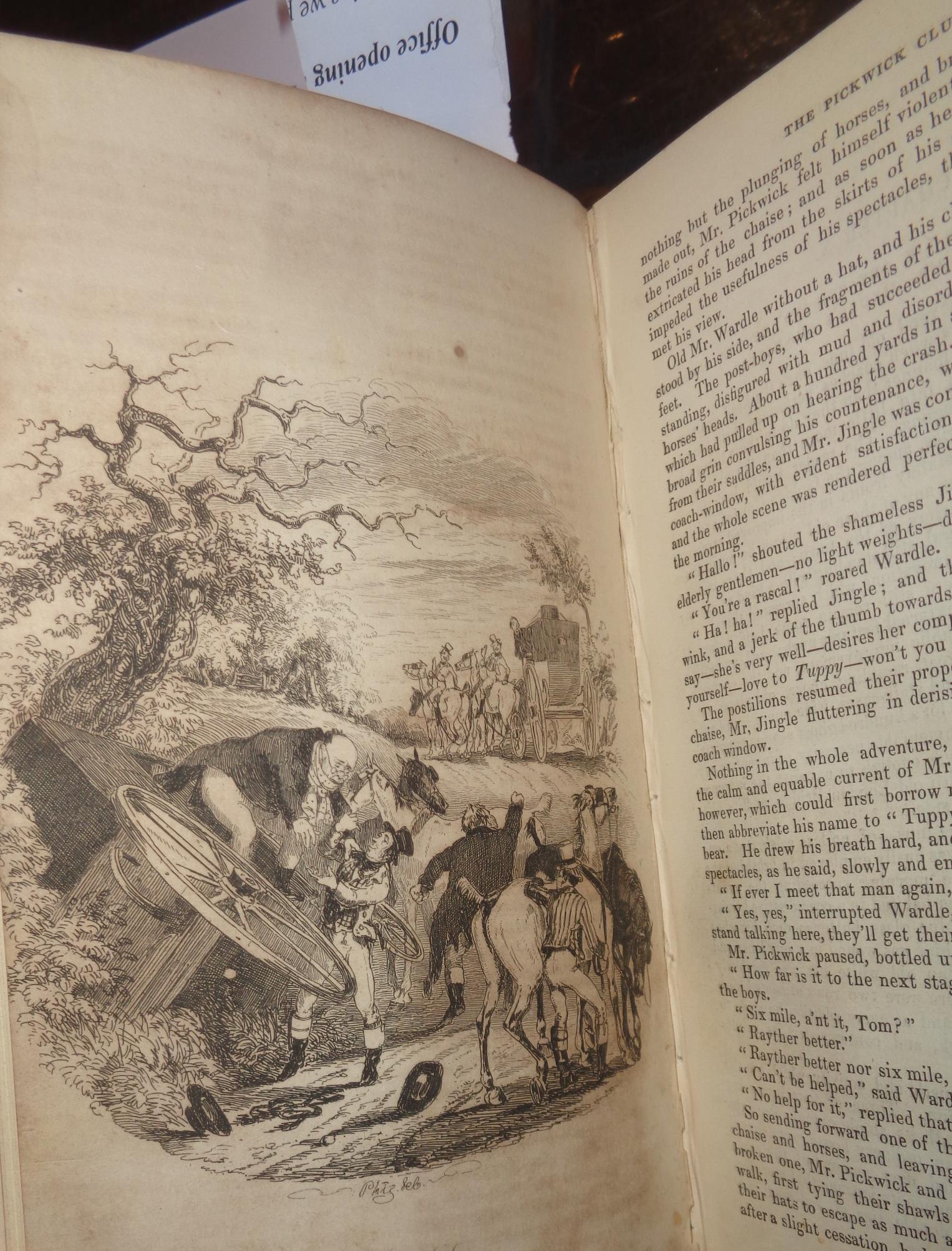 The Posthumous Papers of The Pickwick Club, Dickens 1837, pub. Chapman & Hall 1837, rebound - Image 5 of 8