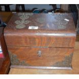 19th c. brass bound oak box