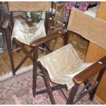 Pair of director's chairs with Dralon upholstery