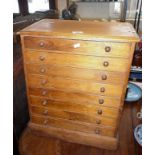 Victorian pine collector's chest of 8 drawers, 22" high x 17" wide x 11" deep