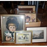 9 various framed prints