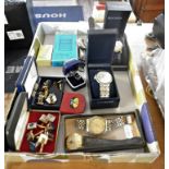 Six various wrist watches, inc. Sekonda and a number of gent's cufflinks etc.