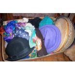 Vintage clothing: ladies hats and scarves