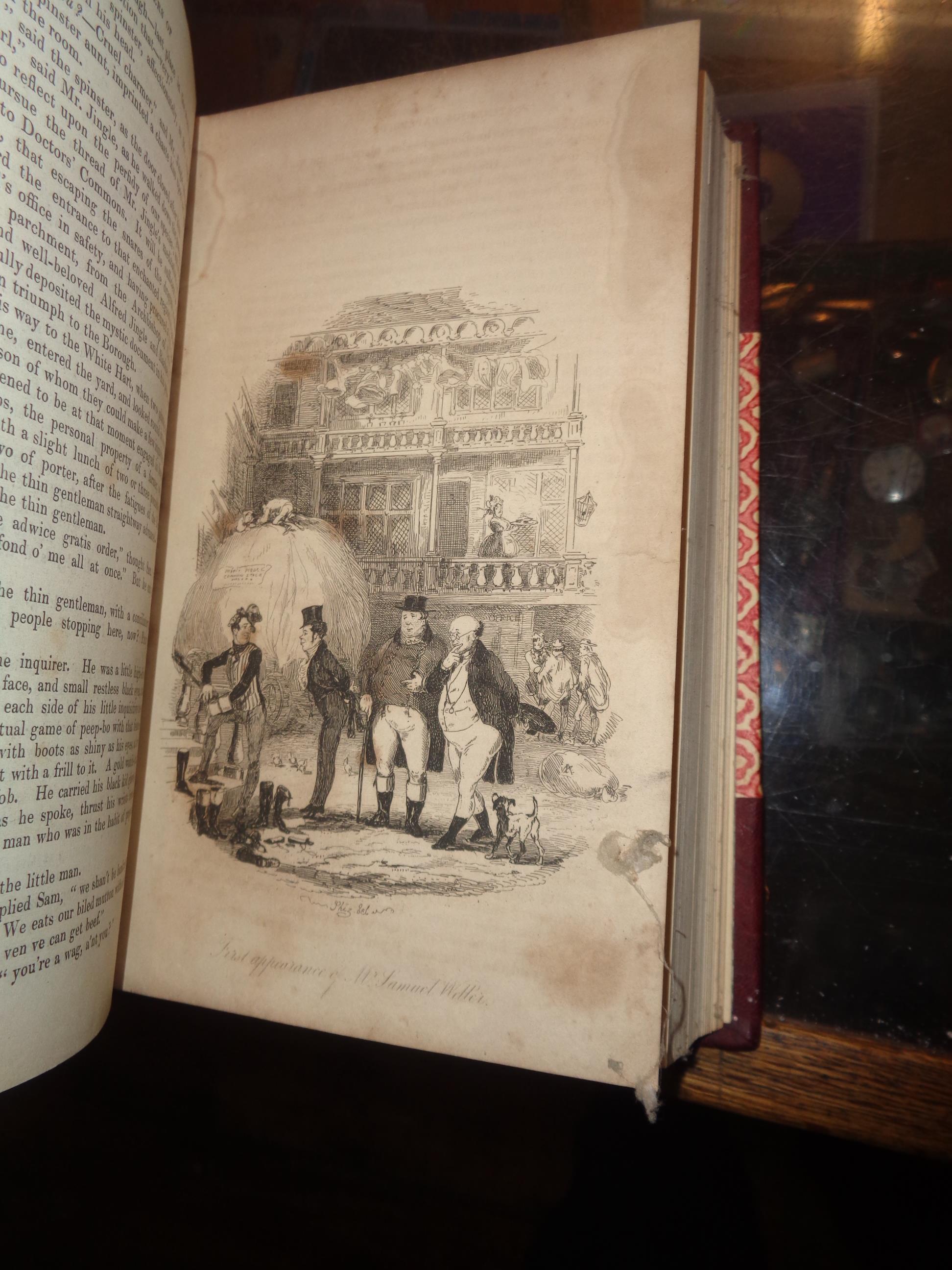 The Posthumous Papers of The Pickwick Club, Dickens 1837, pub. Chapman & Hall 1837, rebound - Image 4 of 8