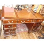 Reproduction kneehole pedestal 9-drawer desk