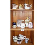 12 various small china jugs