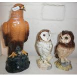 Royal Doulton Whyte & Mackay Golden Eagle decanter, a Barn Owl decanter and a Short Eared Owl