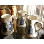 Three Royal Doulton Nightwatchman series ware tankards, D.4746