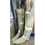 Pair of wooden riding boot trees