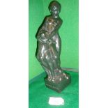 Bronze figure of "a young Diana" by Gilbert BAYES (1872-1953), 11" tall, signed and dated 1915, on