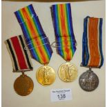 Assorted WW1 and Police medals, Long Service Special Constabulary medal to a Leonard G. Rowland, two