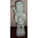 Large Chinese white figure of a boy, 35cm (restoration to head and body)