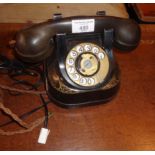 Old bakelite and metal Belgian bell dial telephone
