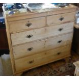 19th c. stripped pine chest of drawers