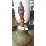 Reproduction brass school hand bell