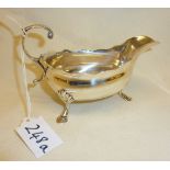 Sterling silver sauce boat, hallmarked for London 1843, maker's mark rubbed, approx. weight 112g.