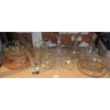 Assorted glassware inc. decanters etc.