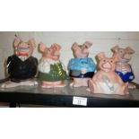Wade Nat West piggy bank family of five figures