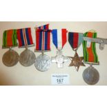 Five WW2 medals, and a hallmarked silver General Service medal for a CPL, W.R.R, MEARS RAF VR 1940-