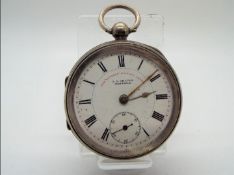 An Edward VII silver cased, open face pocket watch J. G.