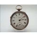 An Edward VII silver cased, open face pocket watch J. G.