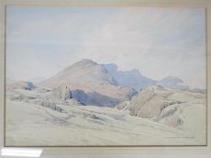 William Heaton Cooper RI (1903-1995) - Scafell From Harter Fell, pencil and watercolour, signed,