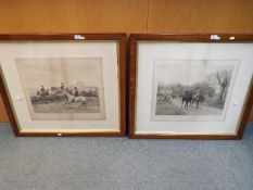 Two late 19th century prints after Thomas Blink, each depicting a fox hunting scene,