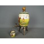 Royal Doulton - A Royal Doulton, Series Ware barrel form decanter, decorated with a hunting scene,