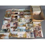 Deltiology - Over 450 early period UK and foreign topographical art cards and rural,