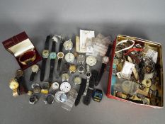 Lot to include watches, watch parts, jeweller's parts, watch movements and similar.