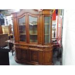 A substantial credenza with display cabinet, approximately 228 cm x 196 cm x 40 cm.