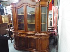 A substantial credenza with display cabinet, approximately 228 cm x 196 cm x 40 cm.