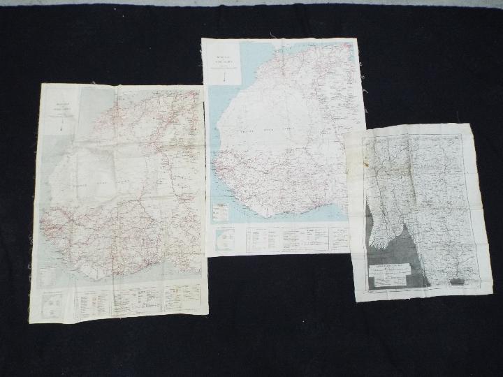 A WW2 silk escape map of Burma and Siam, undated, double sided,