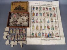 A 19th century jigsaw 'Whole Length Portraits Of The Kings And Queens Of England' by Edward Wallis,