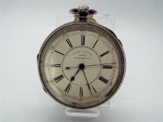 A silver cased centre seconds chronograph pocket watch, the movement signed H L Falk Manchester,