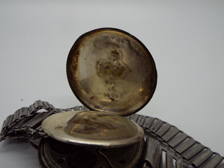 Lot to include a trench type watch having silver case stamped 925, a HAC travel alarm clock, - Image 6 of 8