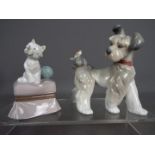 Lladro - Two Lladro figurines comprising 'My Favourite Companion' # 6985 depicting a terrier seated