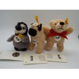 Steiff - a Steiff Penguin entitled Lari with tag, button and yellow label in wing,