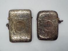 Two hallmarked silver vesta cases / match safes comprising a Victorian example,