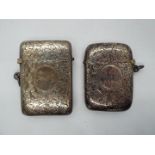 Two hallmarked silver vesta cases / match safes comprising a Victorian example,