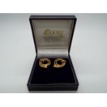 9ct gold - a pair of 9ct gold earrings with butterfly clasps, stamped 9ct,