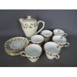 Shelley - A Shelley part coffee service in the Wine Grape pattern comprising coffee pot,