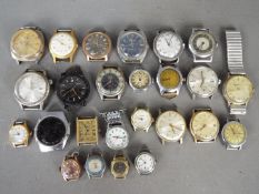 A collection of vintage wristwatch heads, lady's and gentleman's.