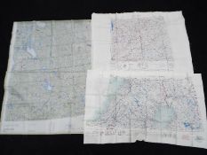 Escape Maps / Charts - Three items comprising a cold war silk escape map of Europe, 1952,